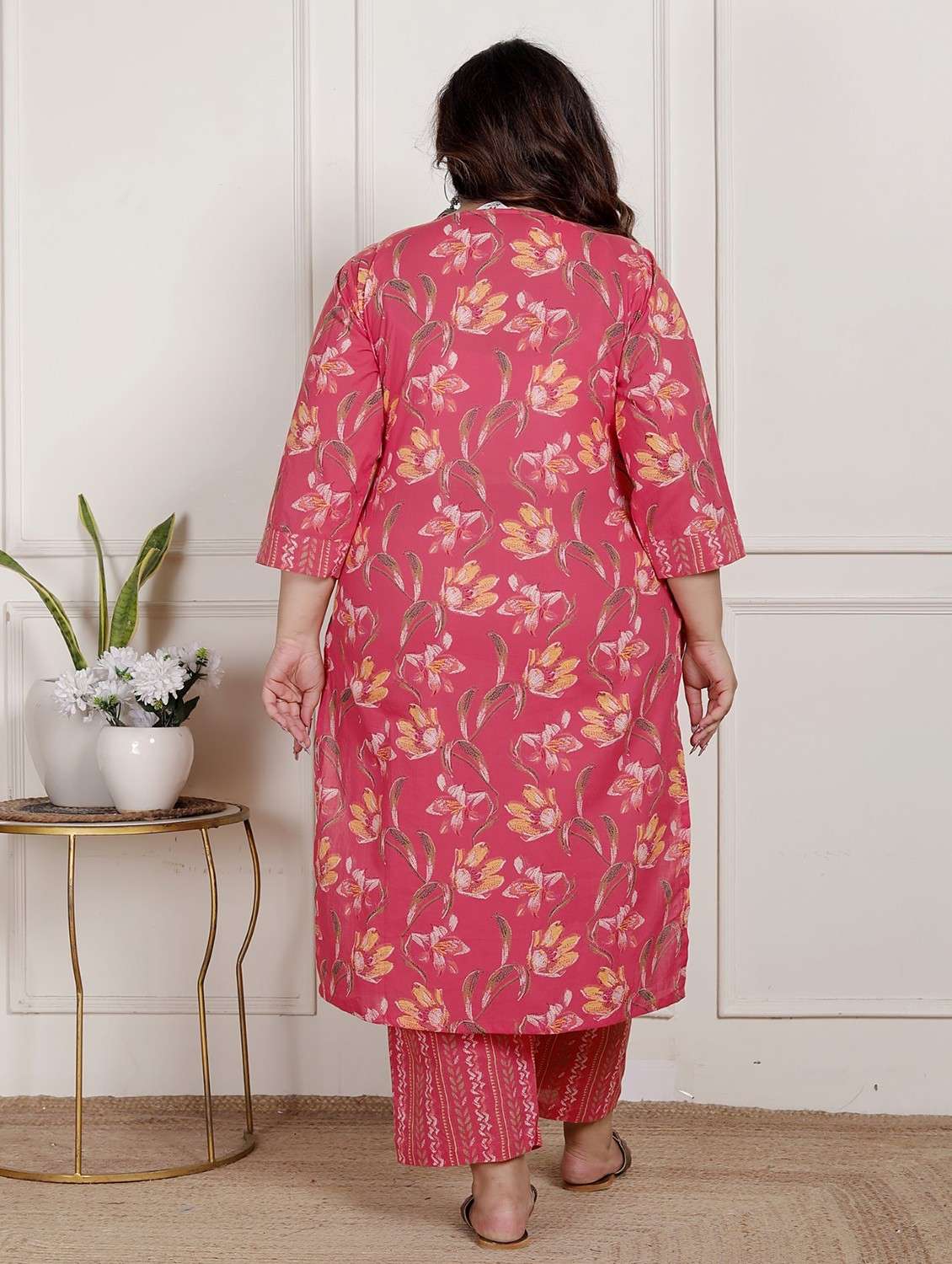women floral printed three quarter sleeve kurta pant with dupatta set - 22076547 -  Standard Image - 2