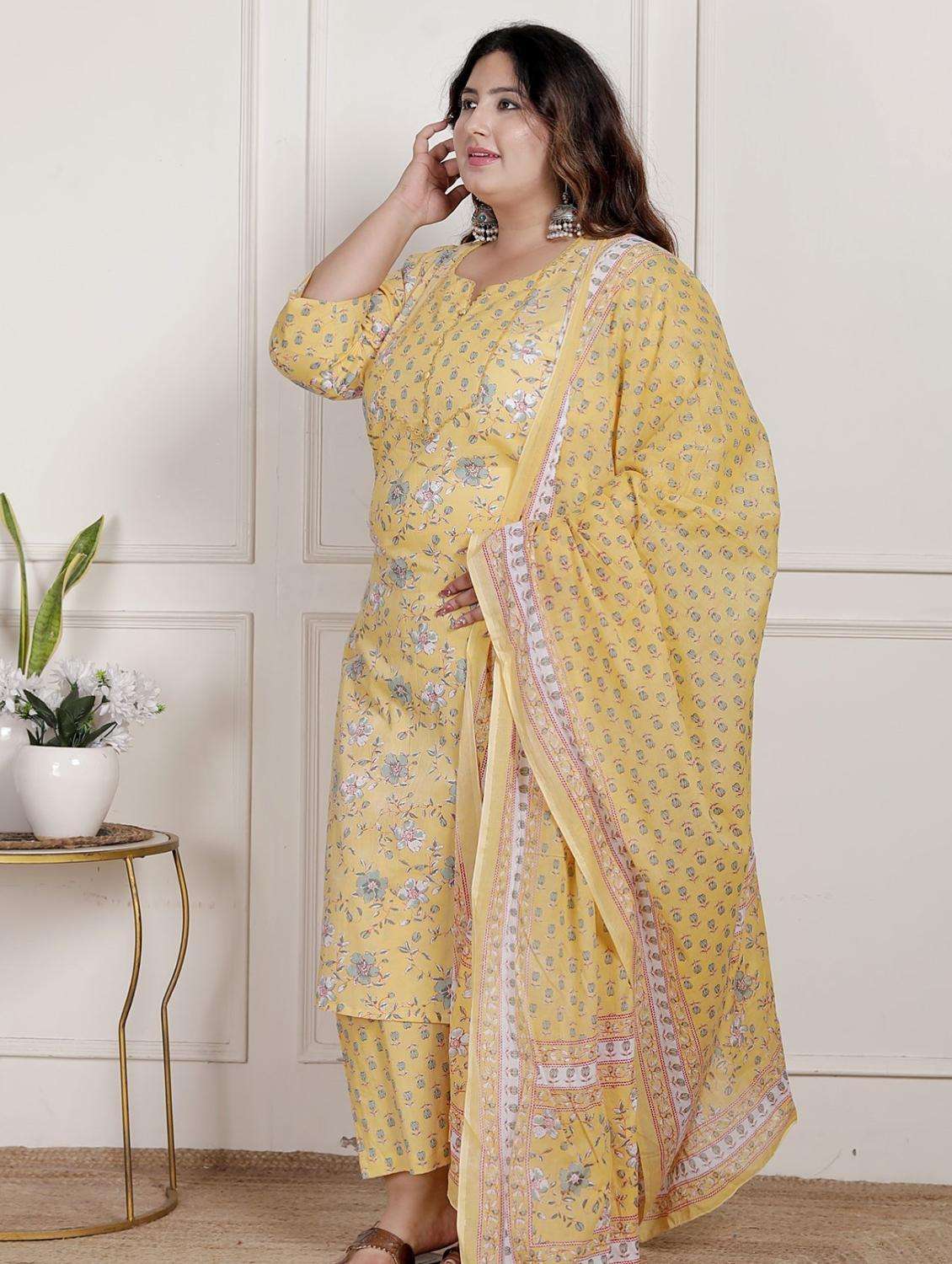 women floral printed three quarter sleeve kurta pant with dupatta set - 22076553 -  Standard Image - 2