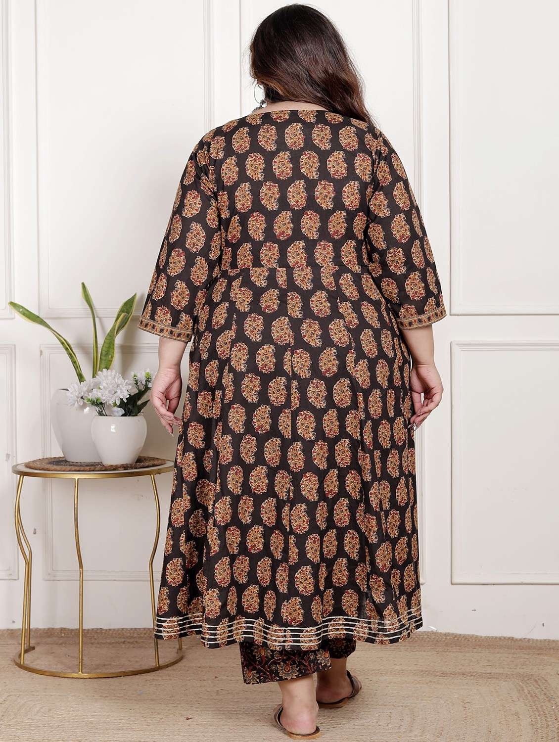 black cotton kurta pant  set - 22076558 -  Standard Image - 2