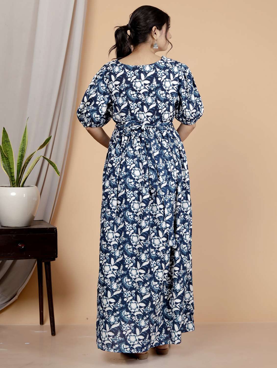 Women Printed Puff Sleeve Maternity Wear Dress - 22076699 -  Standard Image - 2