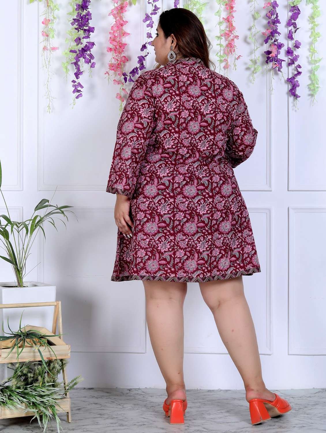 women plus size printed long sleeve a-line dress - 22076708 -  Standard Image - 2