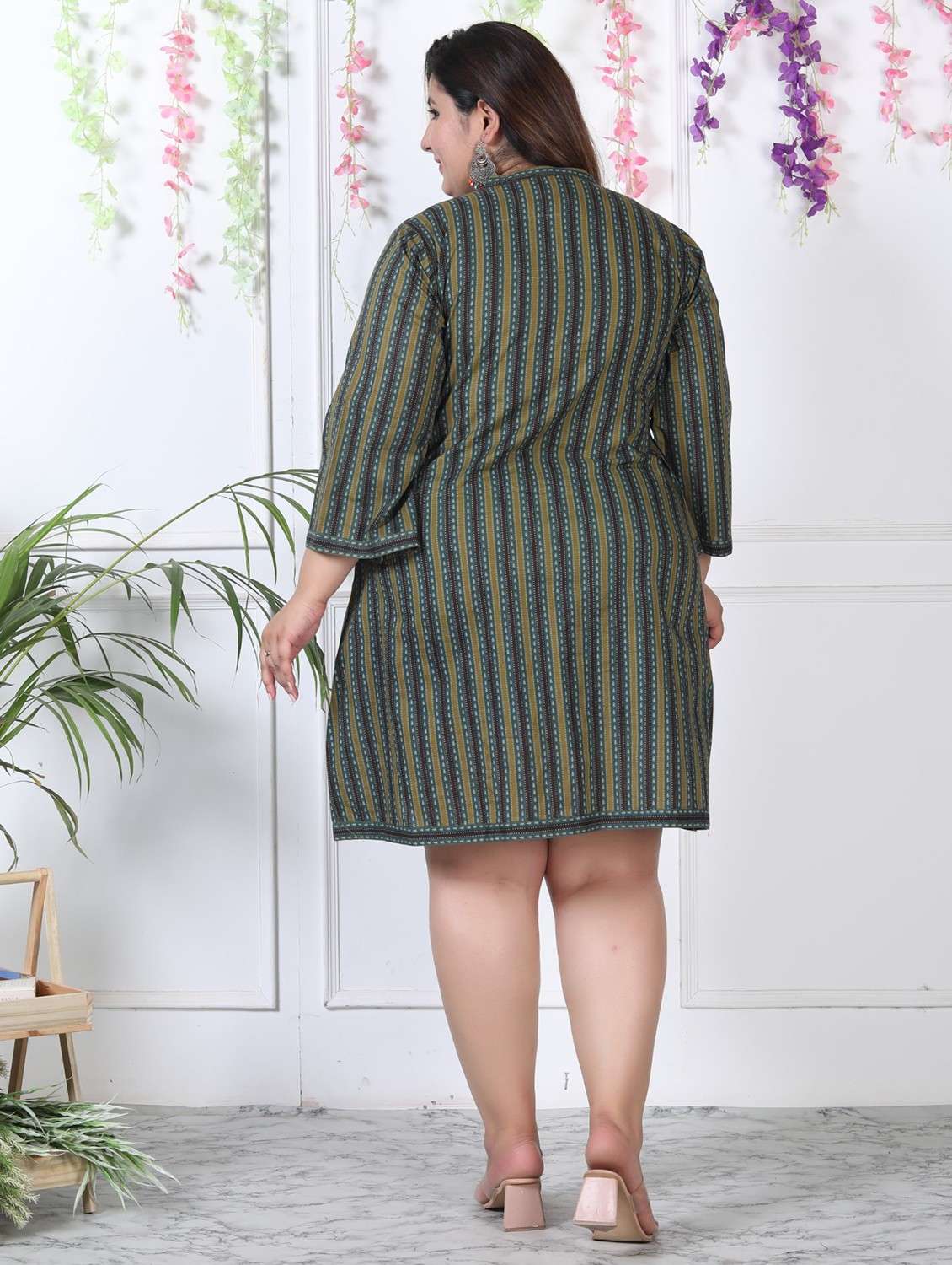 women plus size printed long sleeve a-line dress - 22076712 -  Standard Image - 2