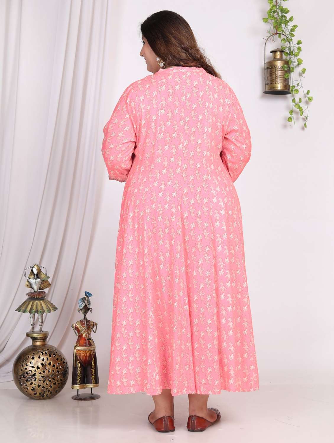 women printed three quarter sleeve a-line dress - 22076729 -  Standard Image - 2