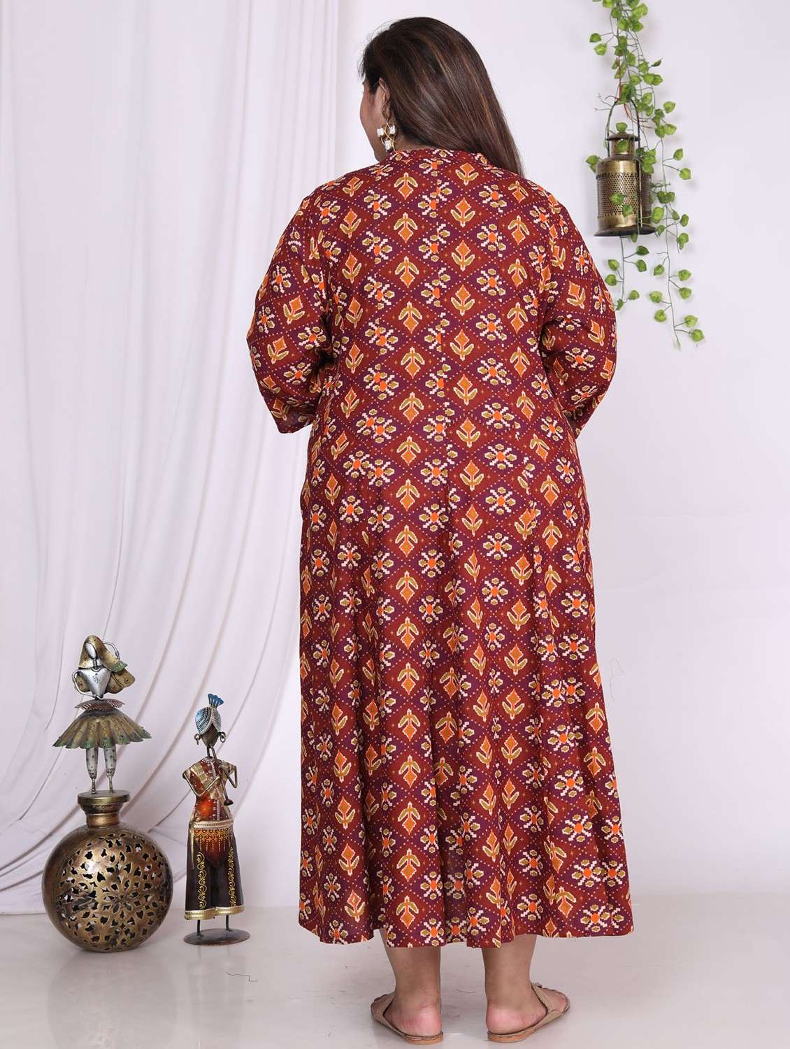 women plus size printed three quarter sleeve dress - 22076740 -  Standard Image - 2