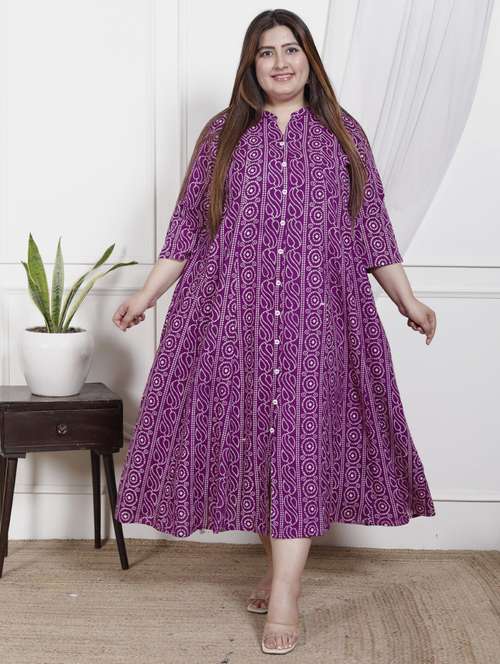 women plus size printed three quarter sleeve dress - 22076758 -  Standard Image - 0