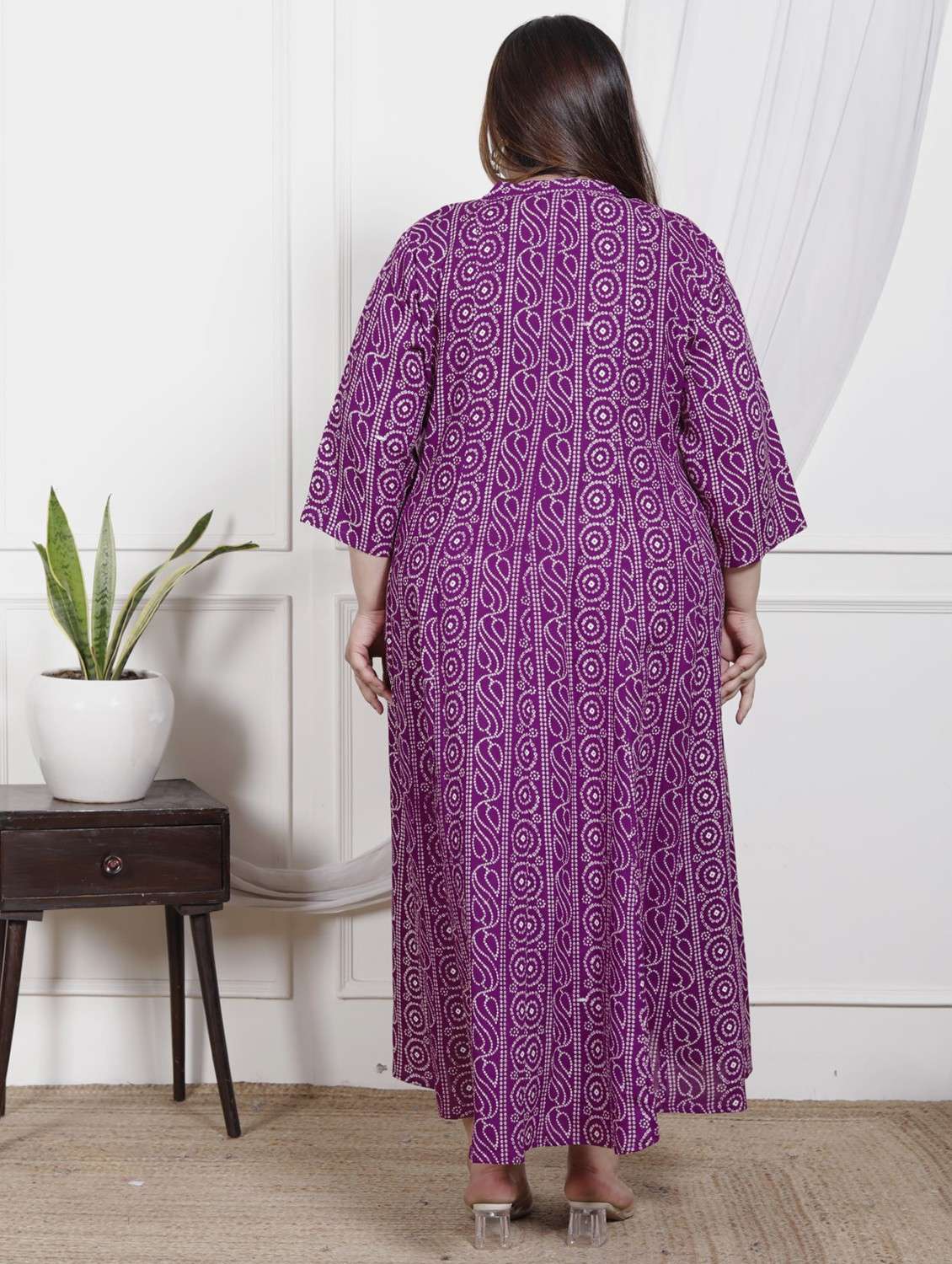 women plus size printed three quarter sleeve dress - 22076758 -  Standard Image - 2