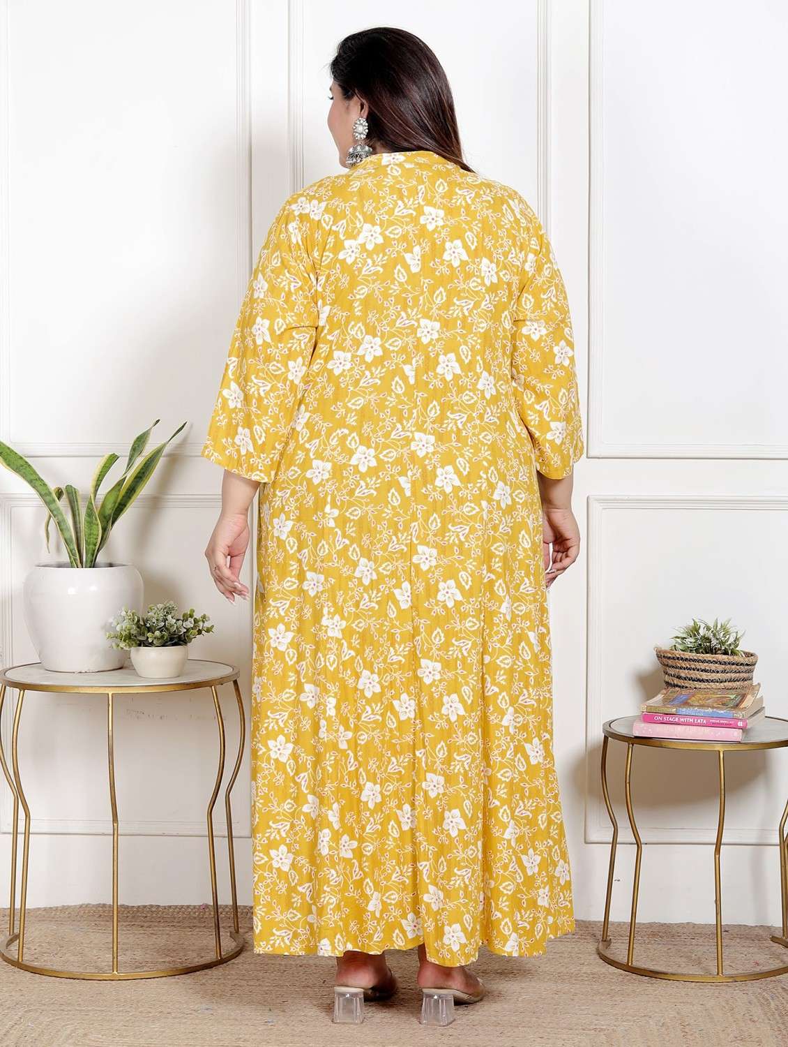 women plus size printed three quarter sleeve dress - 22076759 - Standard Image - 2