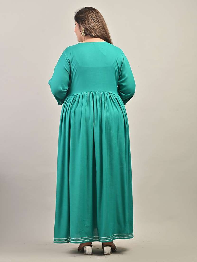 women plus size embroidered three quarter sleeve dress - 22076768 -  Standard Image - 2