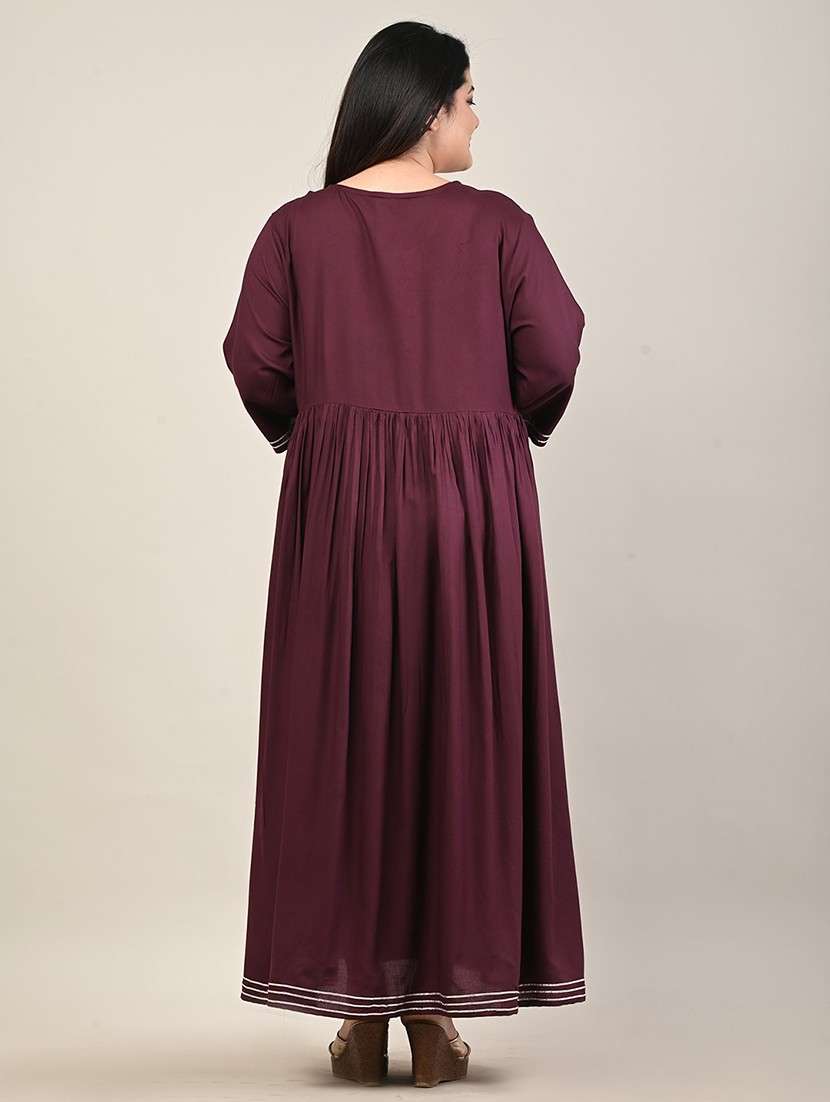 women plus size embroidered three quarter sleeve dress - 22076773 -  Standard Image - 2