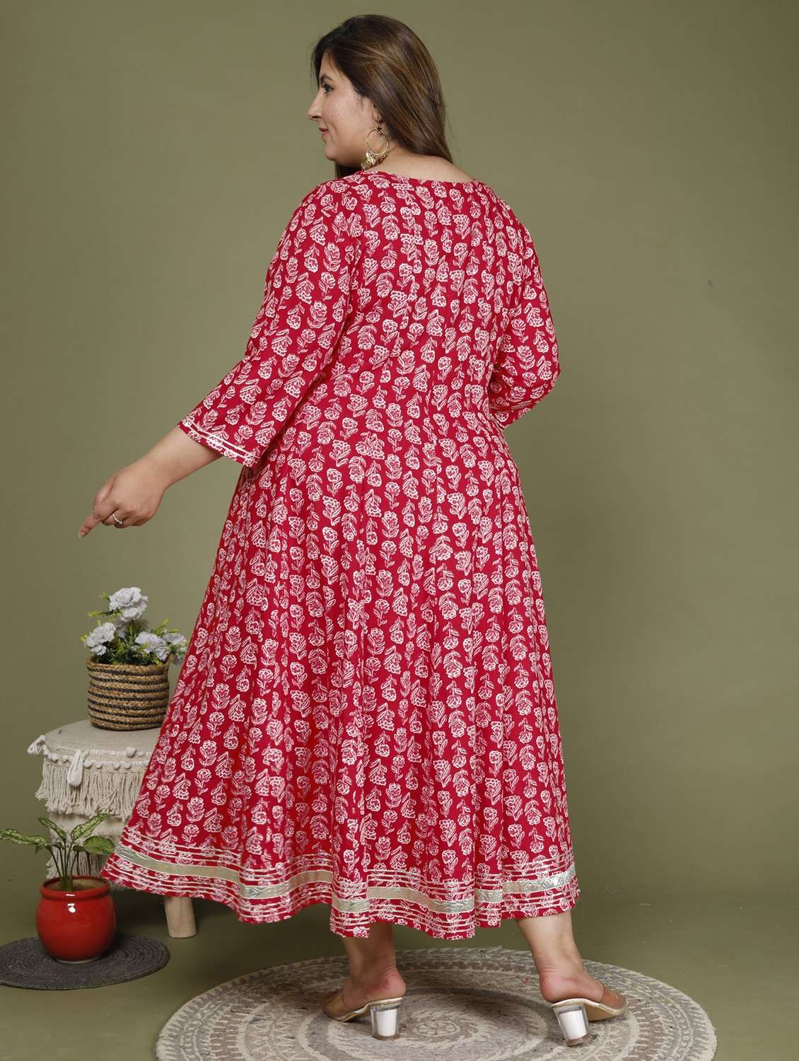 women plus size printed three quarter sleeve dress - 22076776 -  Standard Image - 2