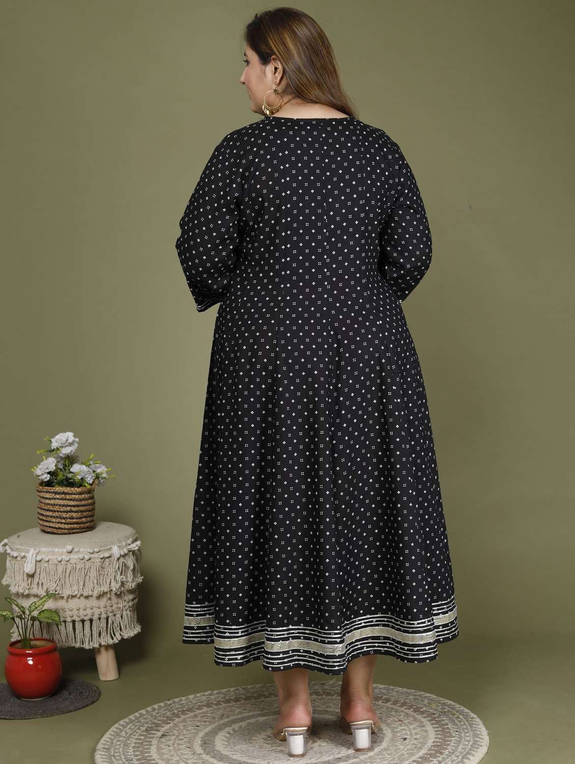 women plus size printed three quarter sleeve dress - 22076777 -  Standard Image - 2