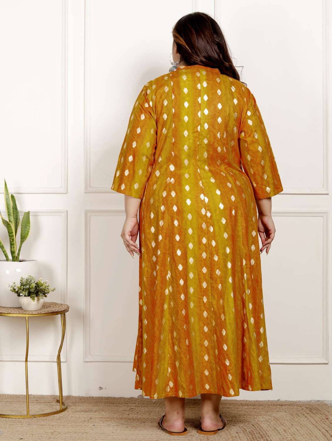 women plus size printed three quarter sleeve dress - 22076788 -  Standard Image - 2