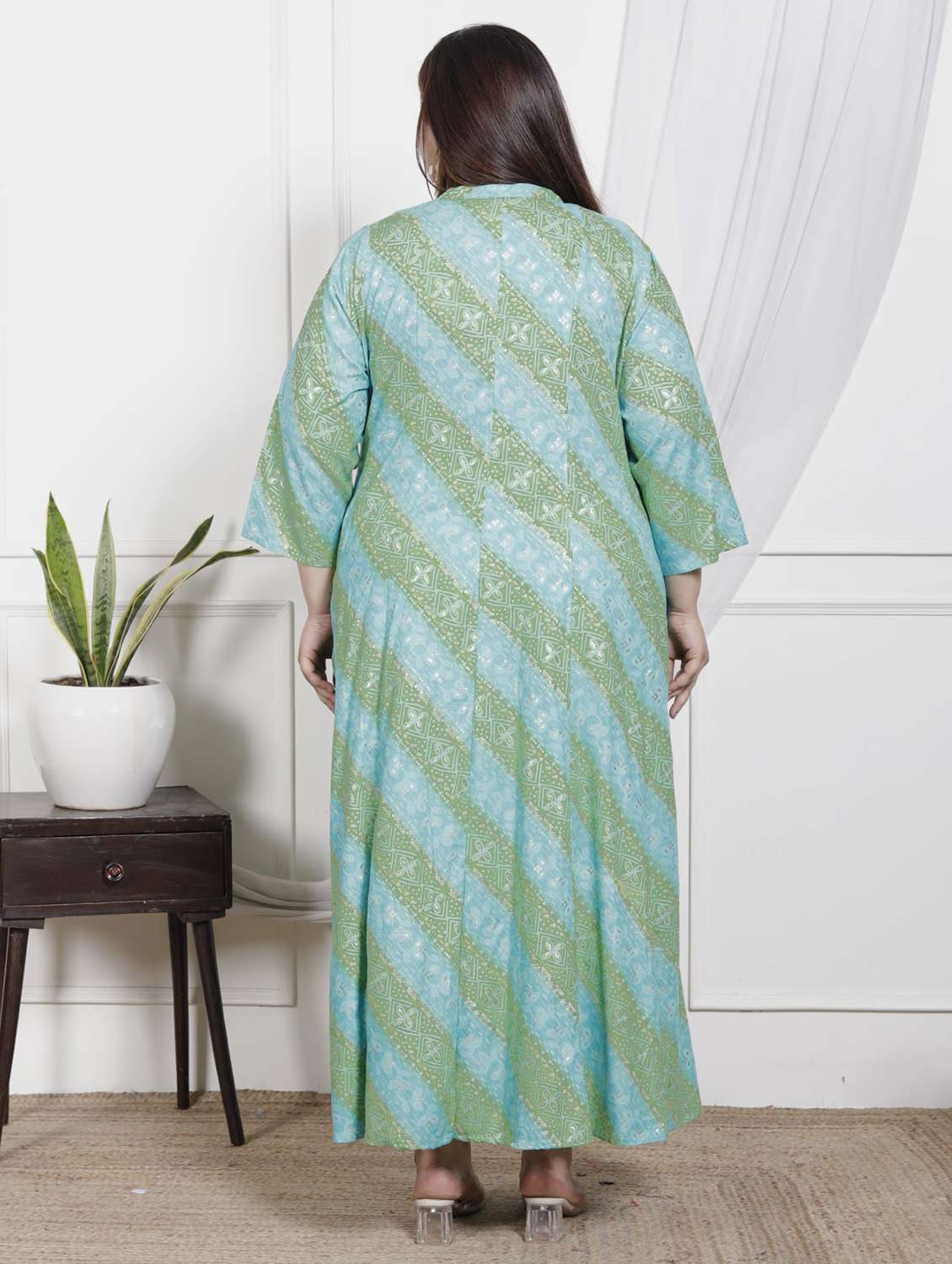 women plus size printed three quarter sleeve dress - 22076790 -  Standard Image - 2