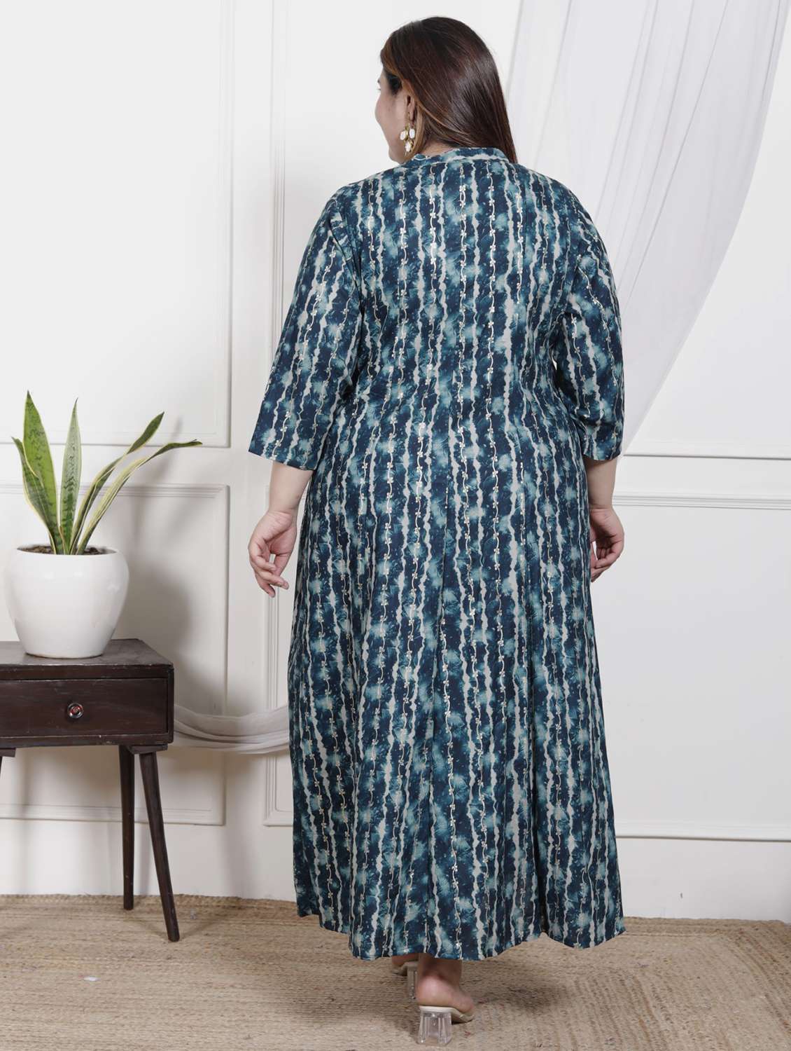 women plus size printed three quarter sleeve dress - 22076792 -  Standard Image - 2