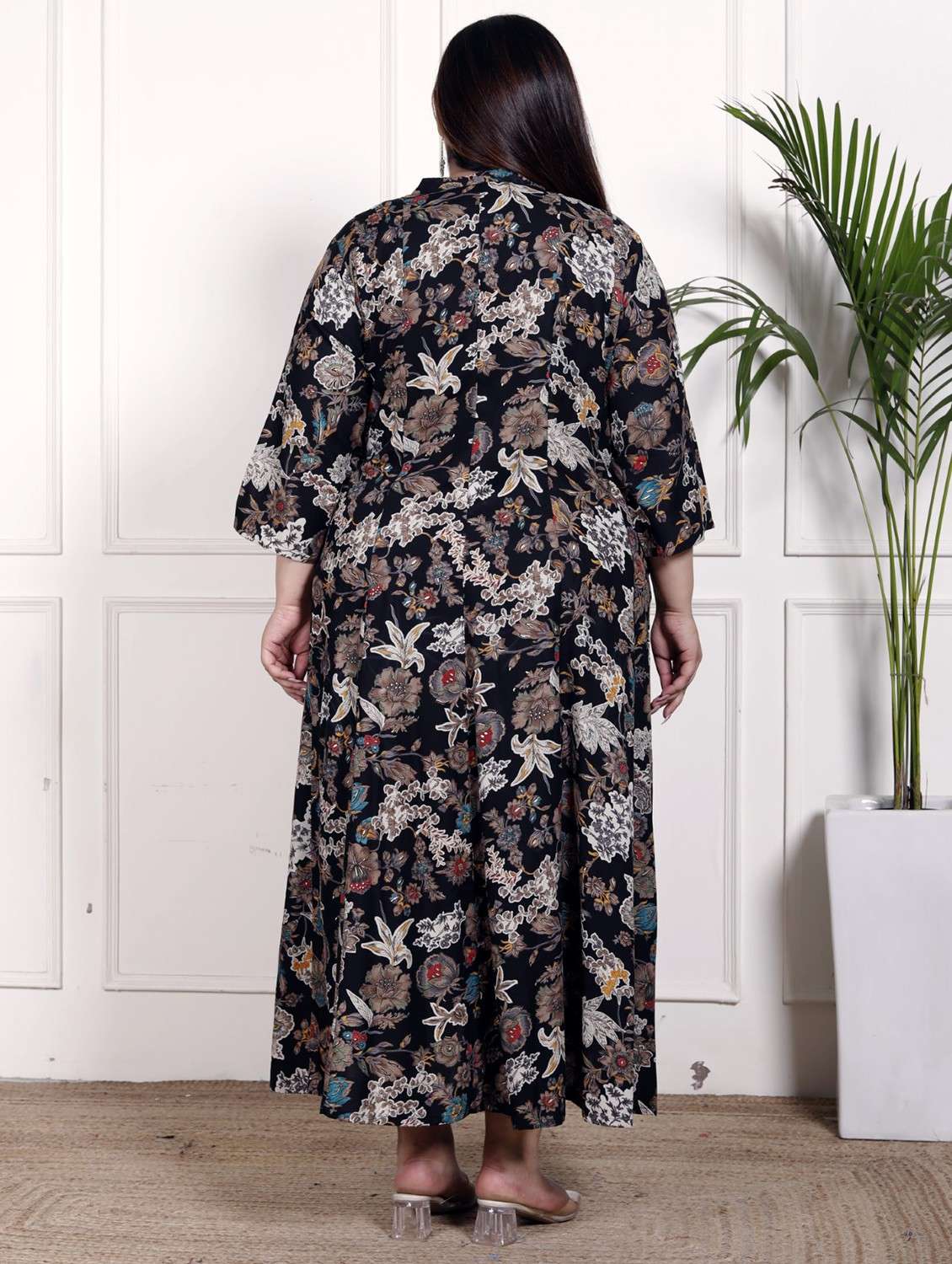 women plus size printed three quarter sleeve dress - 22076794 -  Standard Image - 2