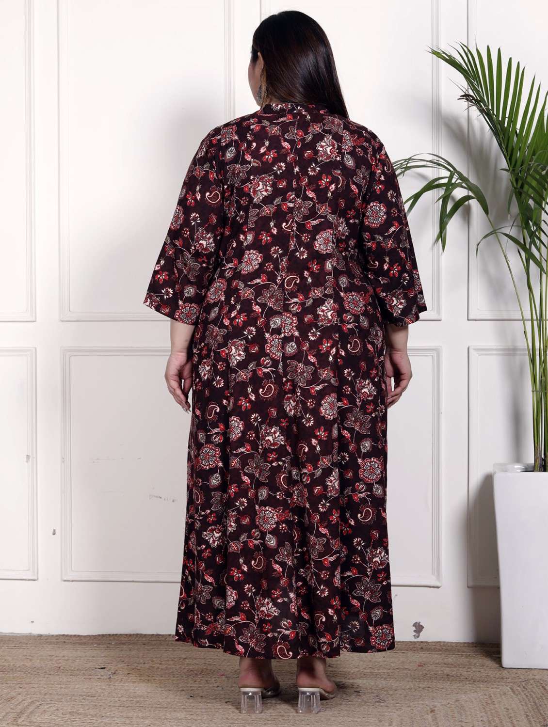 purple cotton blend gown dress - 22076797 -  Standard Image - 2