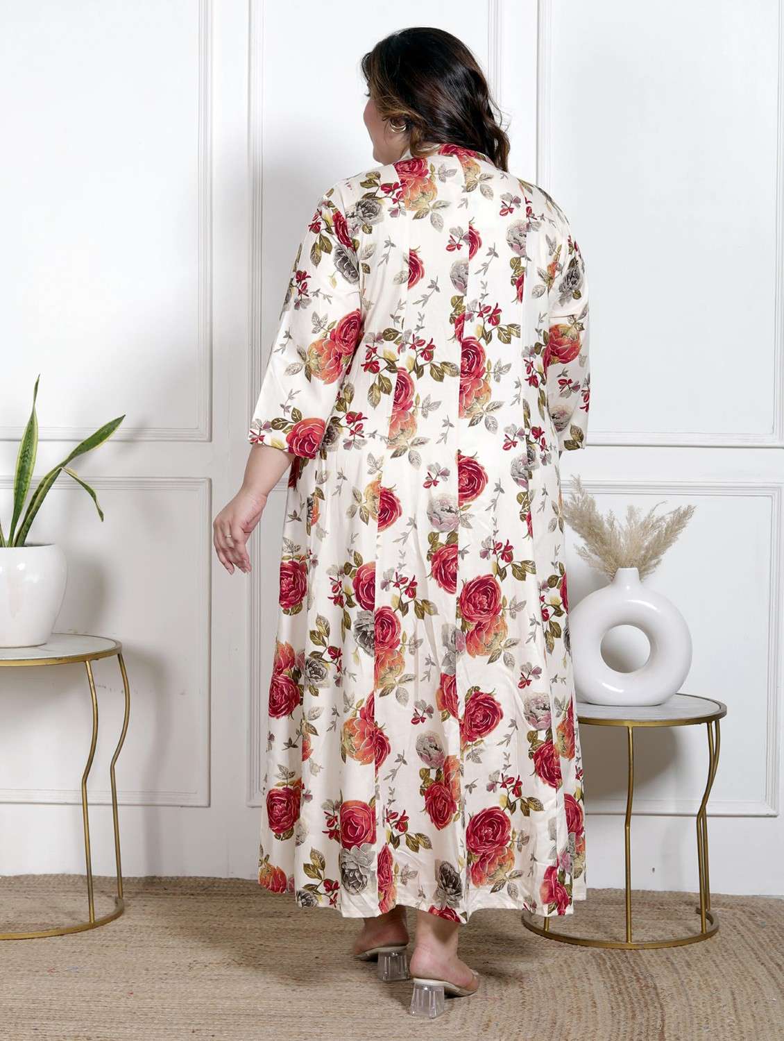 women plus size printed three quarter sleeve dress - 22076800 -  Standard Image - 2