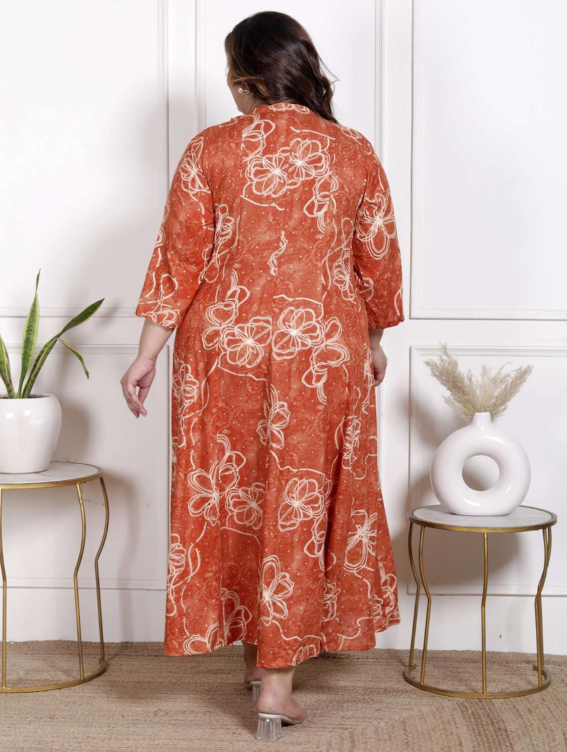 women plus size printed three quarter sleeve dress - 22076803 -  Standard Image - 2