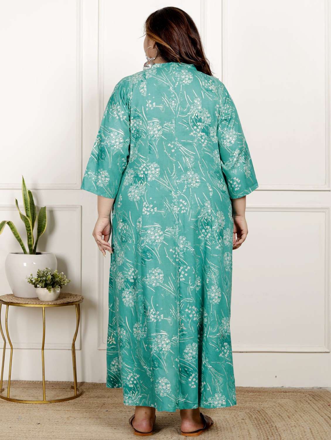 women plus size printed three quarter sleeve dress - 22076806 -  Standard Image - 2