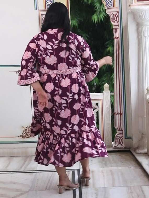 women plus size printed three quarter sleeve dress - 22076821 - Standard Image - 2