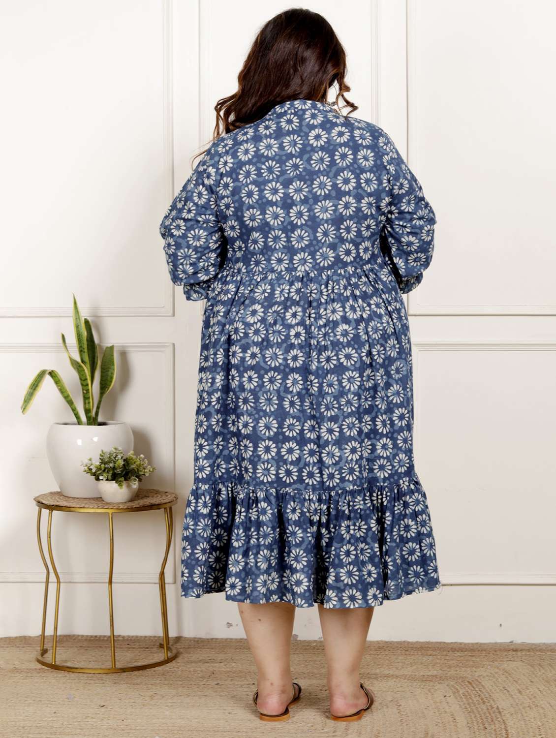 women plus size printed three quarter sleeve dress - 22076829 -  Standard Image - 2