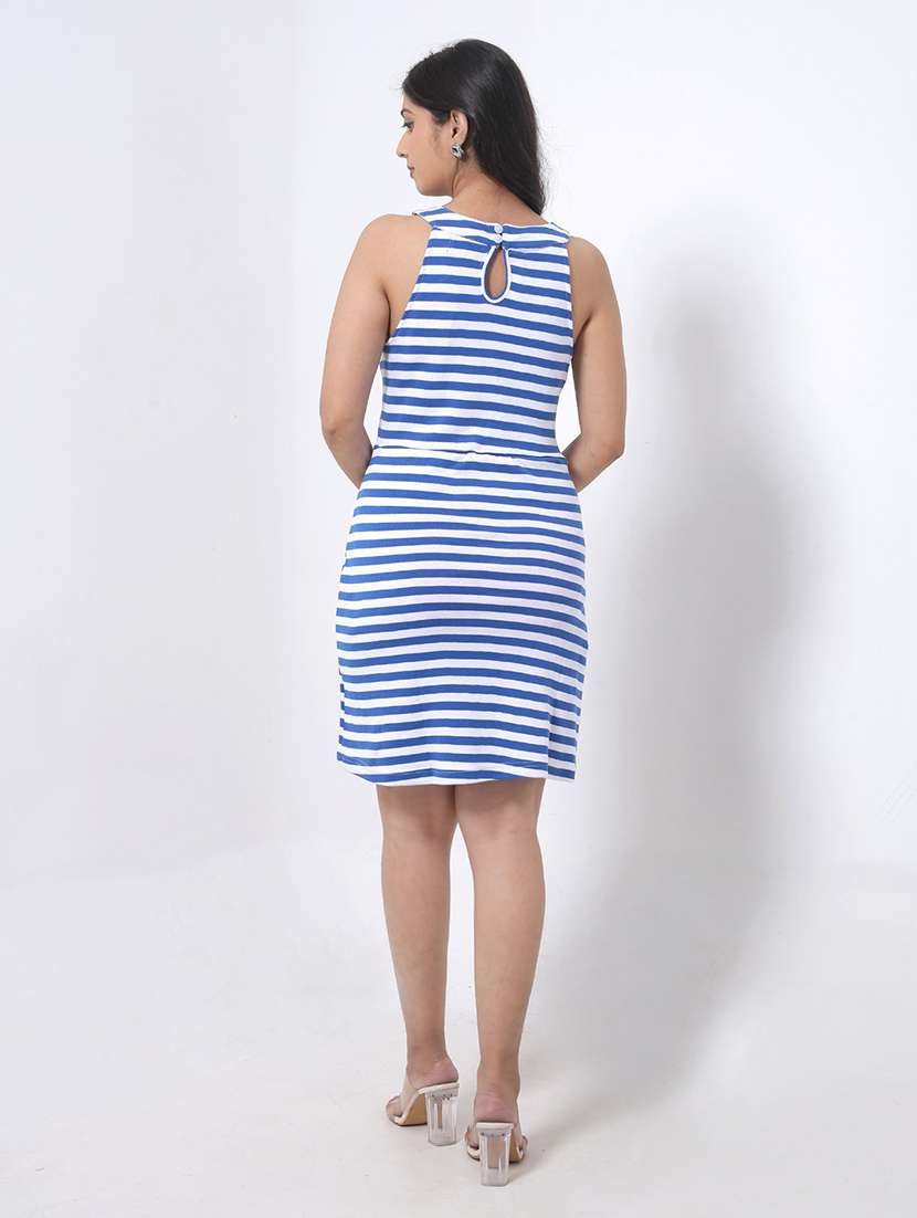 women striped sleeveless bodycon dress - 22076837 -  Standard Image - 2