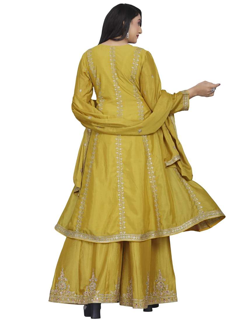 women embroidered long sleeve kurta sharara with dupatta set - 22076936 - Standard Image - 2
