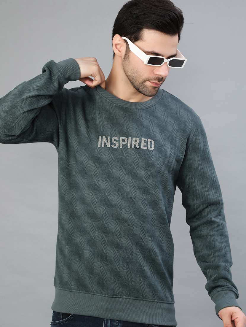 men chest print long sleeve regular fit sweatshirt
