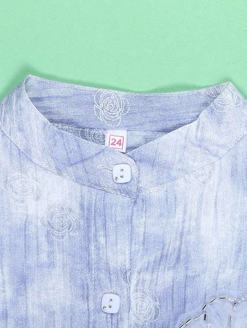 girls self desigend puff sleeve top - 22077514 -  Standard Image - 2