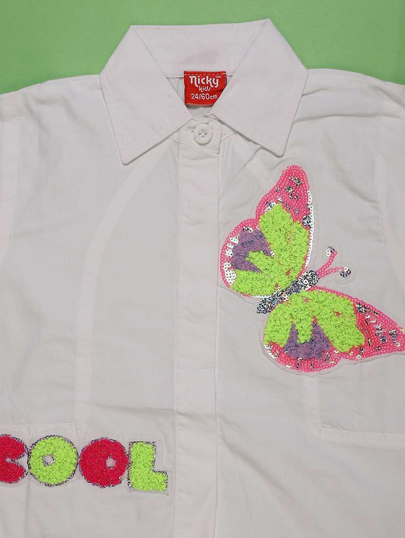 girls self desigend puff sleeve top - 22077526 -  Standard Image - 2