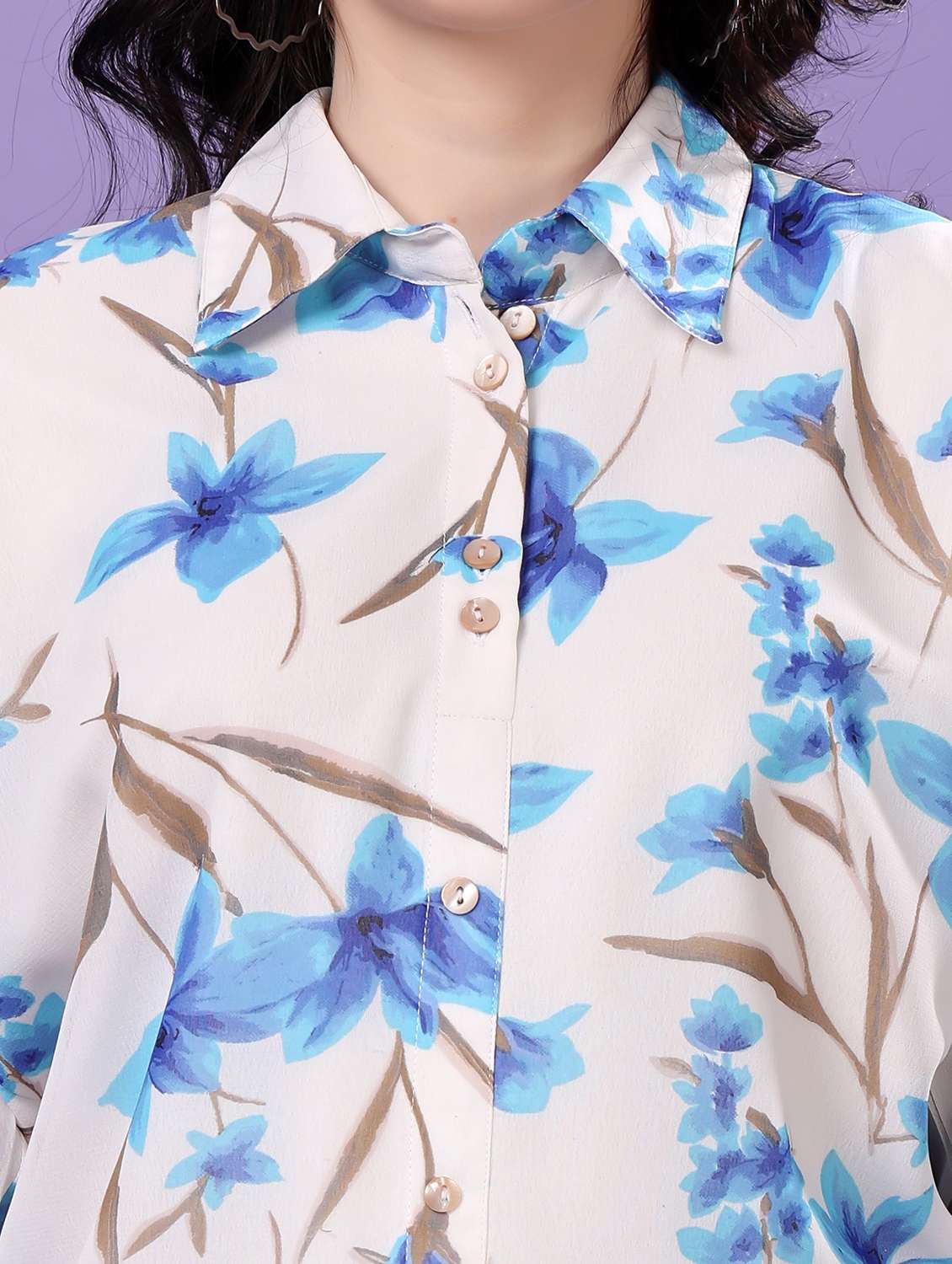 multi colored georgette regular shirt - 22077612 - Standard Image - 7
