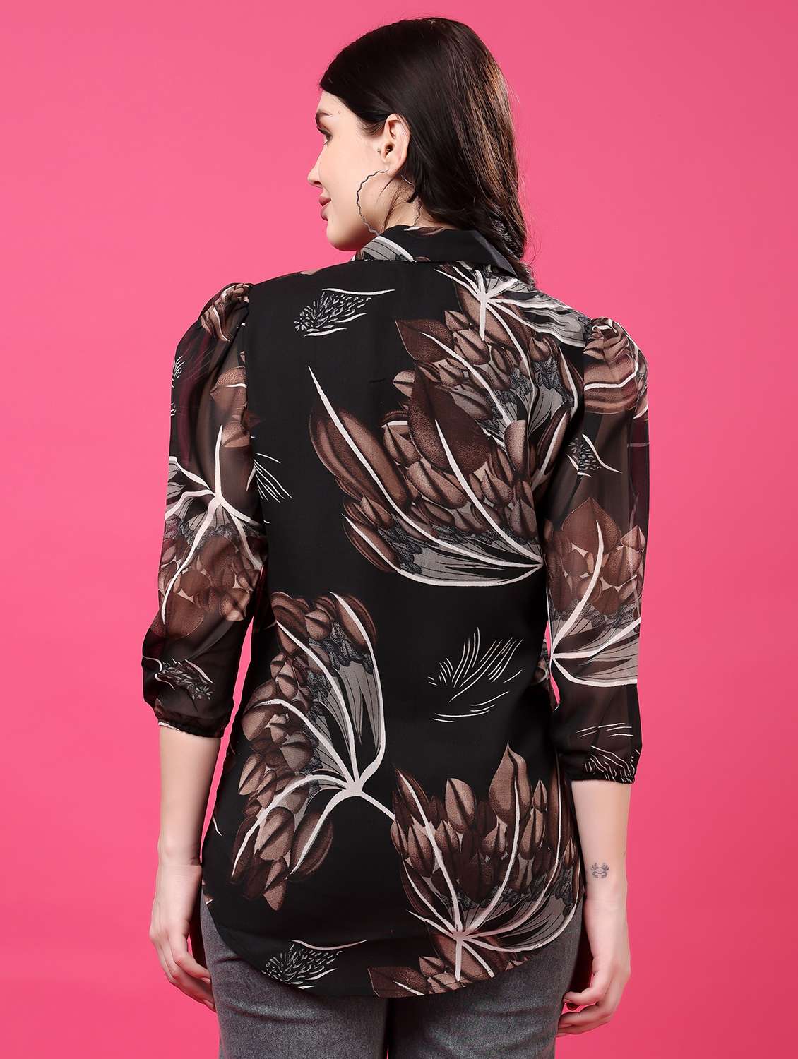 multi colored georgette regular shirt - 22077615 - Standard Image - 2