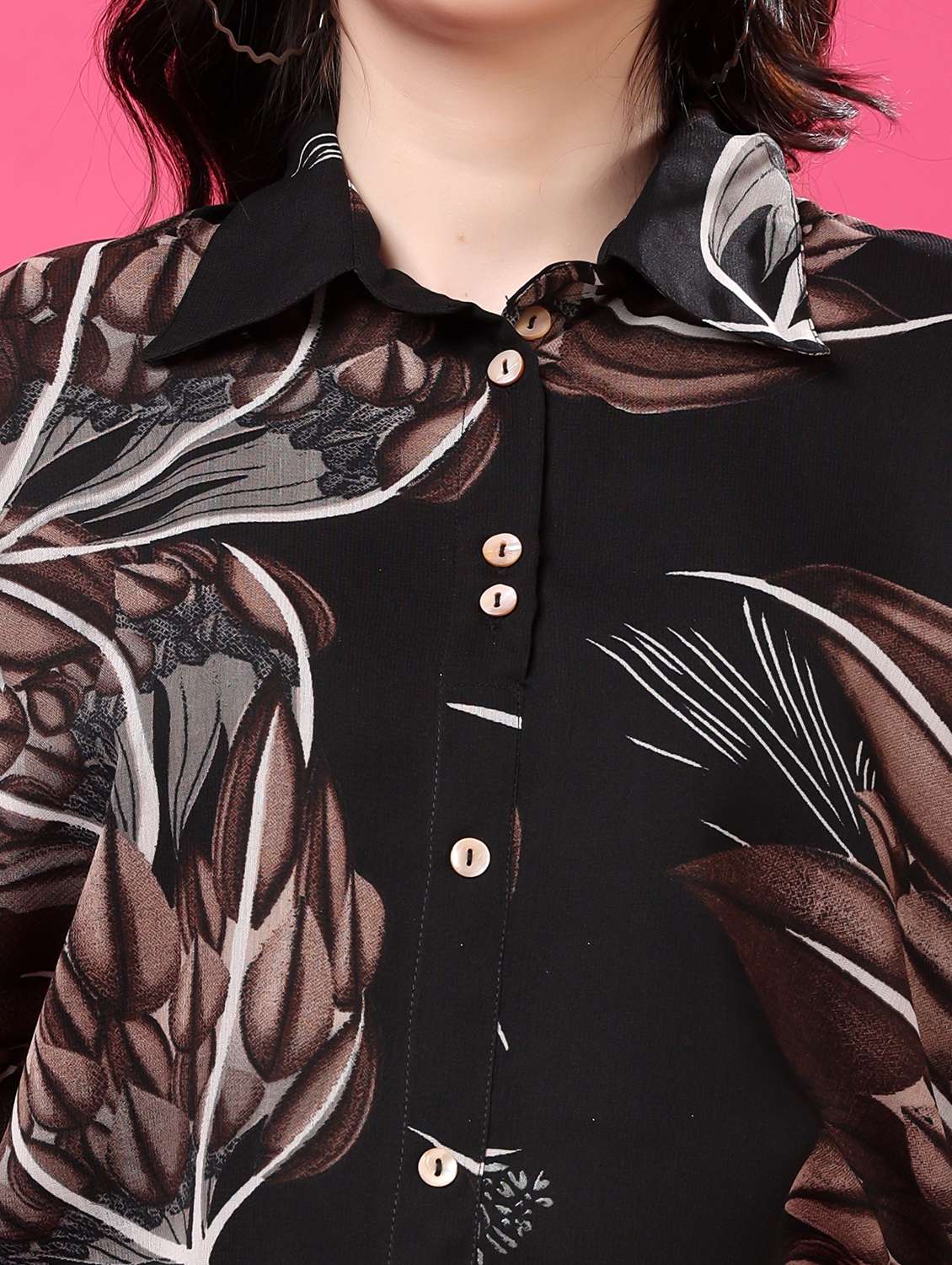 multi colored georgette regular shirt - 22077615 - Standard Image - 7