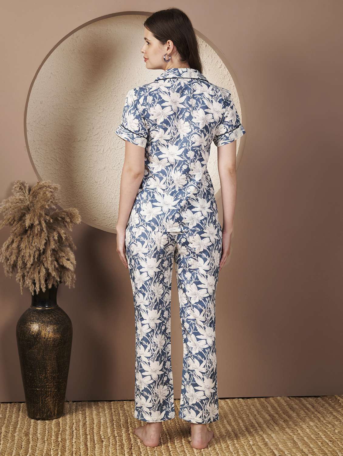 women printed nightwear pyjama set - 22077821 - Standard Image - 2