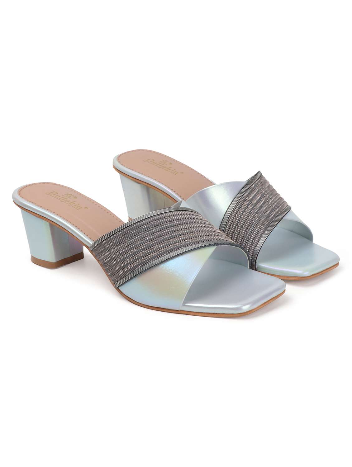 women solid slip on block heel sandal - 22078271 - Standard Image - 2