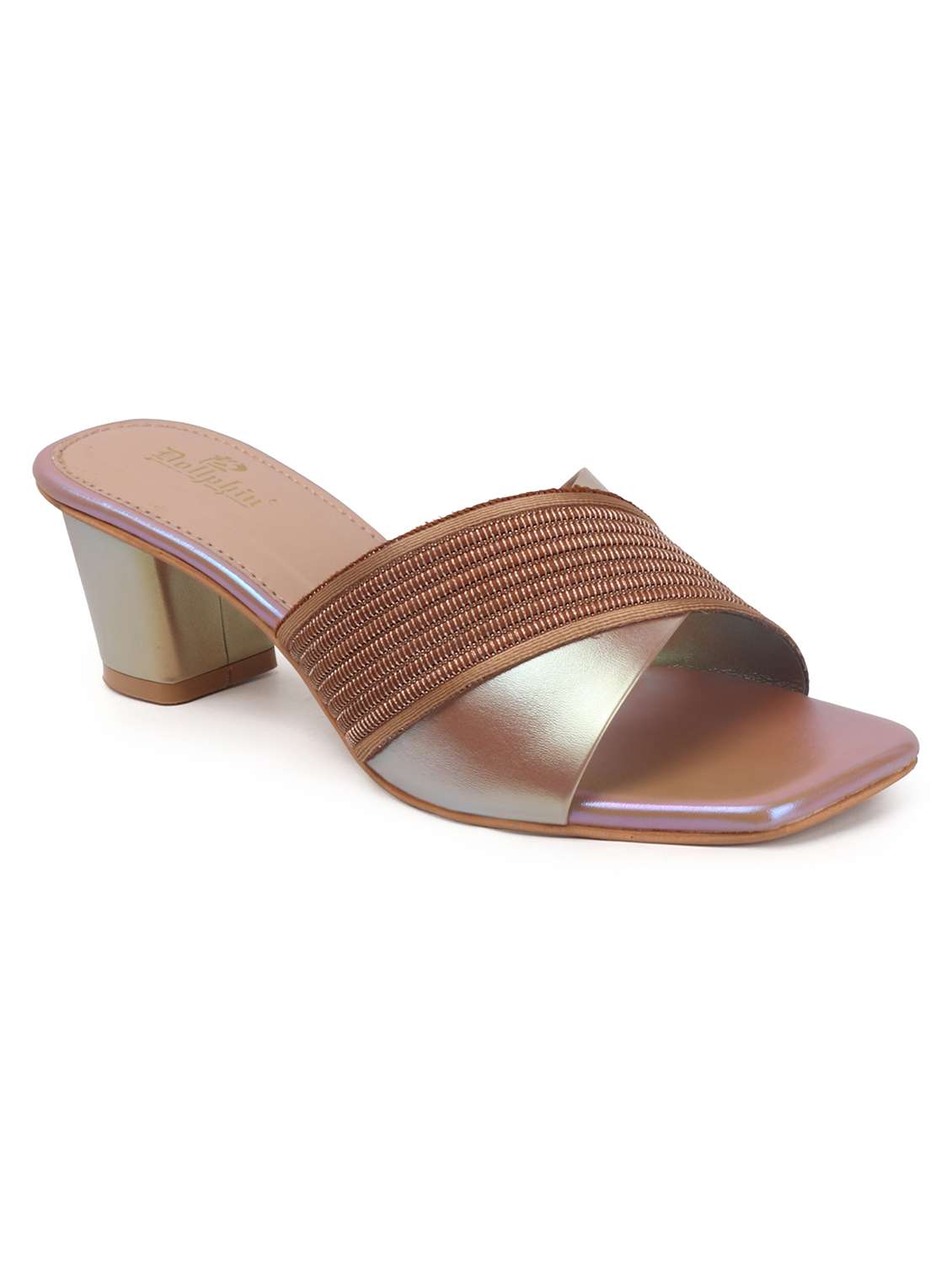women solid slip on block heel sandal - 22078272 - Standard Image - 2