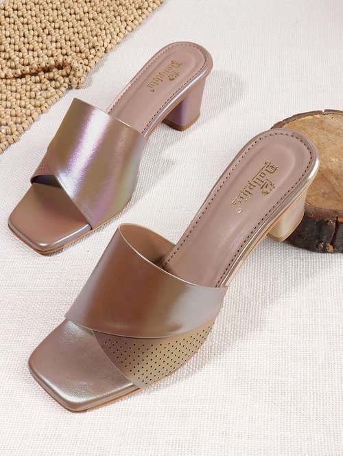 women solid slip on block heel sandal - 22078275 - Standard Image - 0