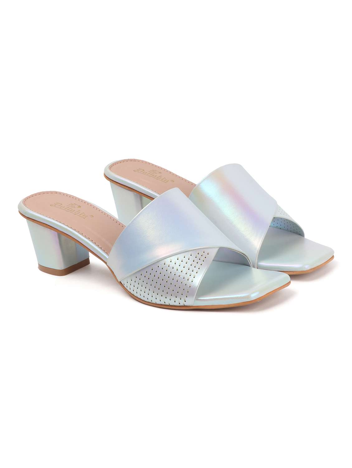 women solid slip on block heel sandal - 22078276 - Standard Image - 2