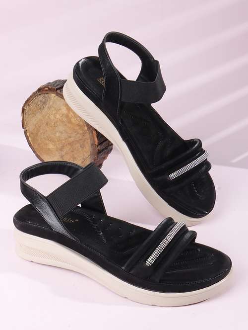 women solid back strap wedges - 22078277 -  Standard Image - 0