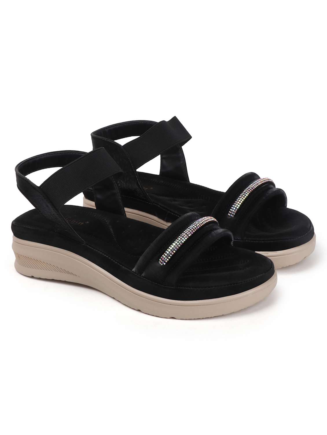 women solid back strap wedges - 22078277 - Standard Image - 2