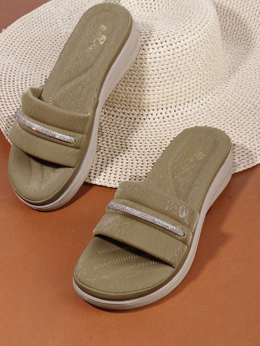 women green slip on wedge