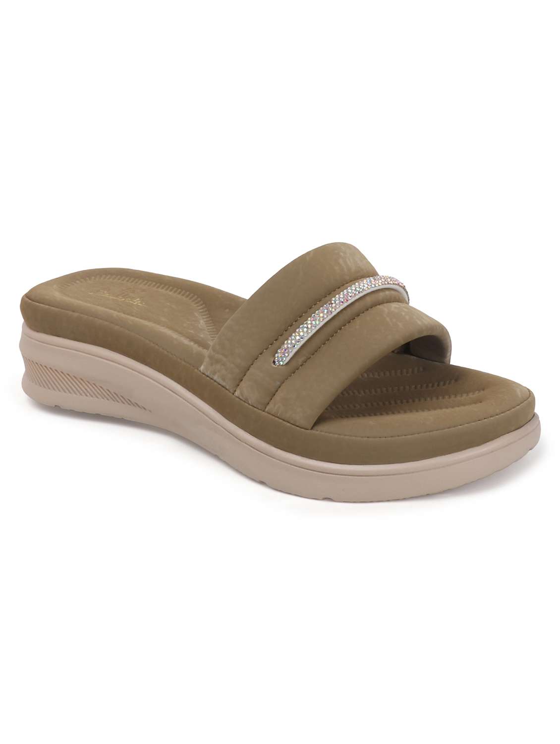women green slip on wedge - 22078280 - Standard Image - 2