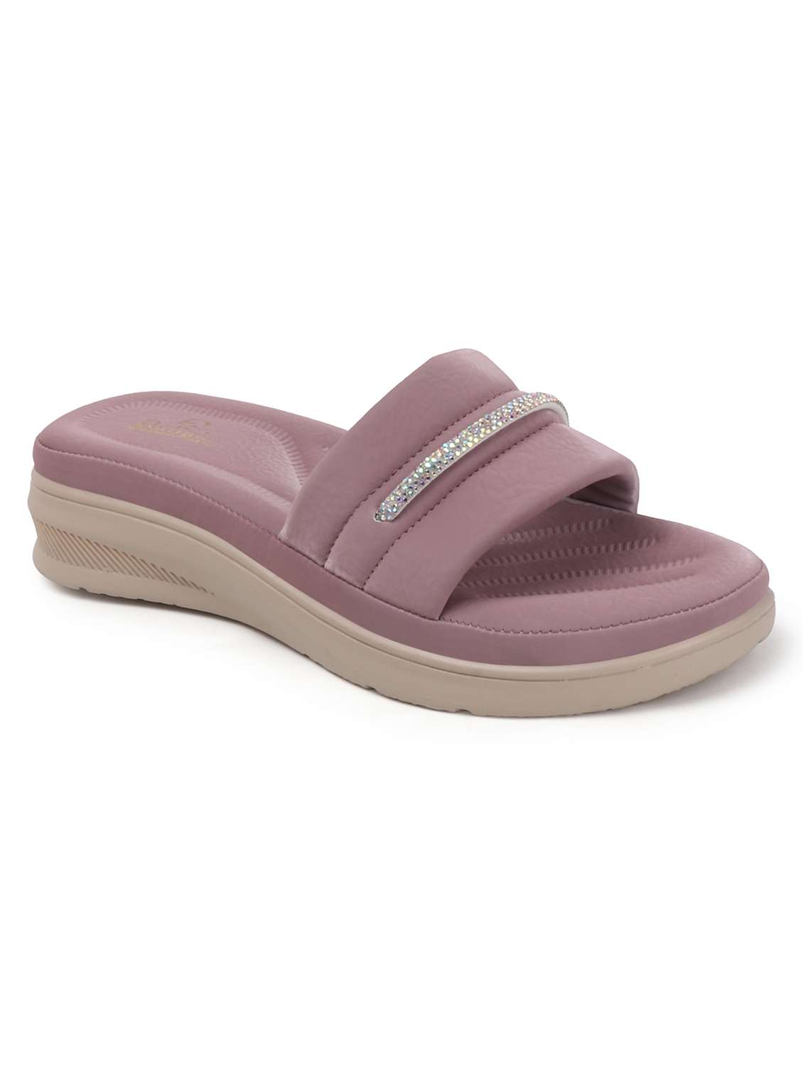 women mauve slip on wedges - 22078282 - Standard Image - 2