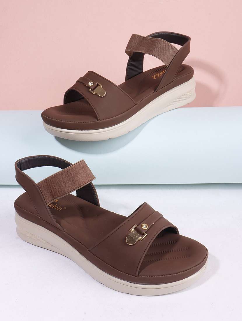 women solid back strap wedge - 22078283 - Zoom Image - 0