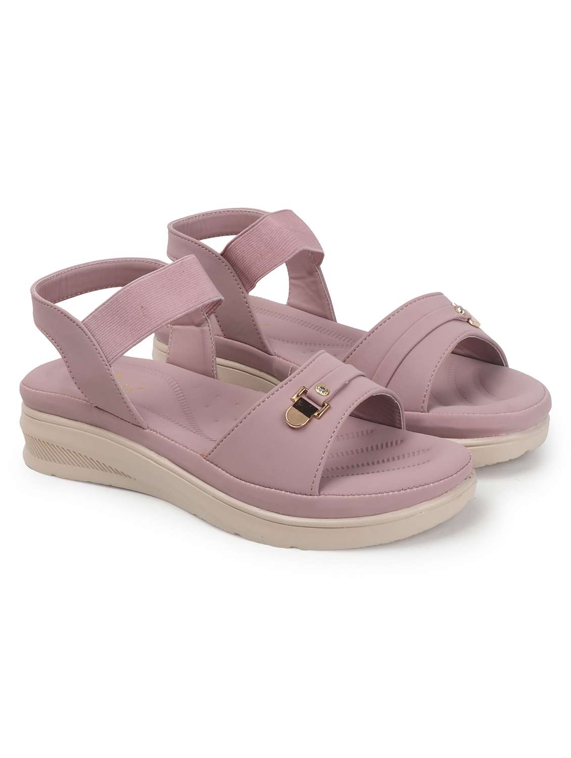 women solid back strap wedge - 22078285 - Standard Image - 2