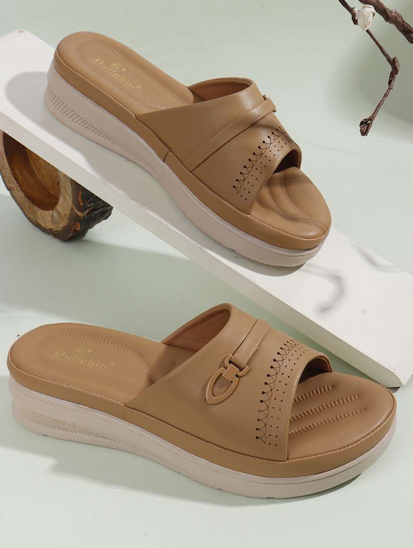 women beige slip on wedge - 22078286 - Zoom Image - 0