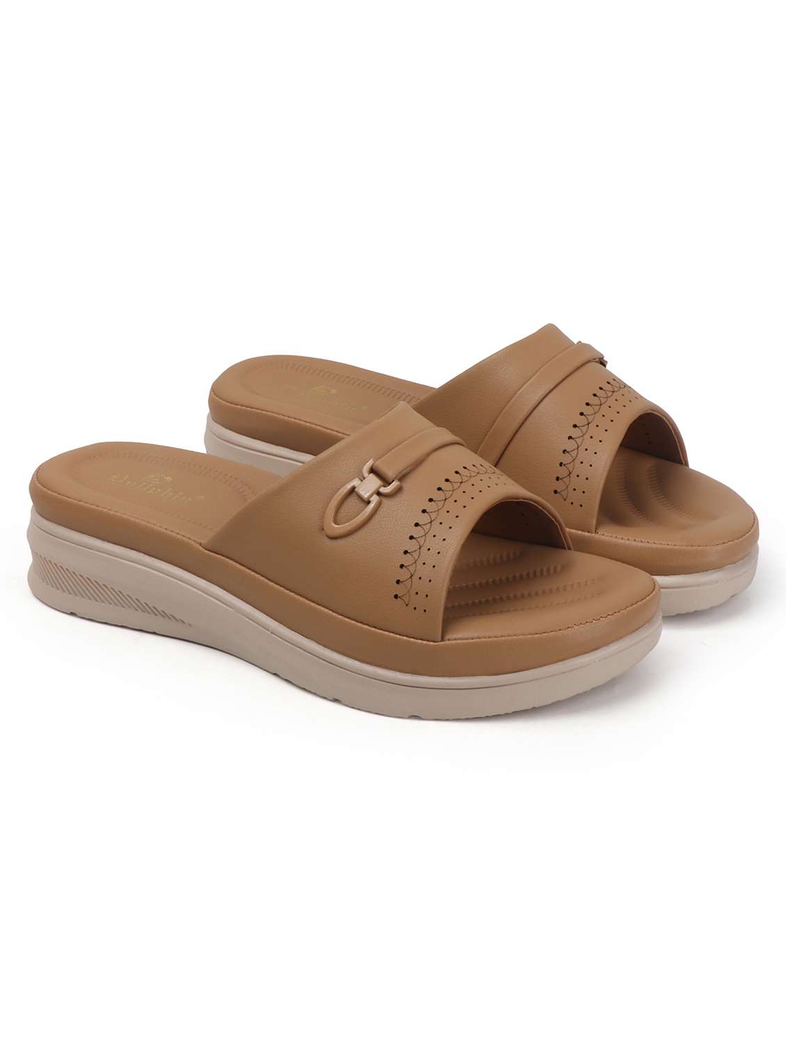women beige slip on wedge - 22078286 - Standard Image - 2