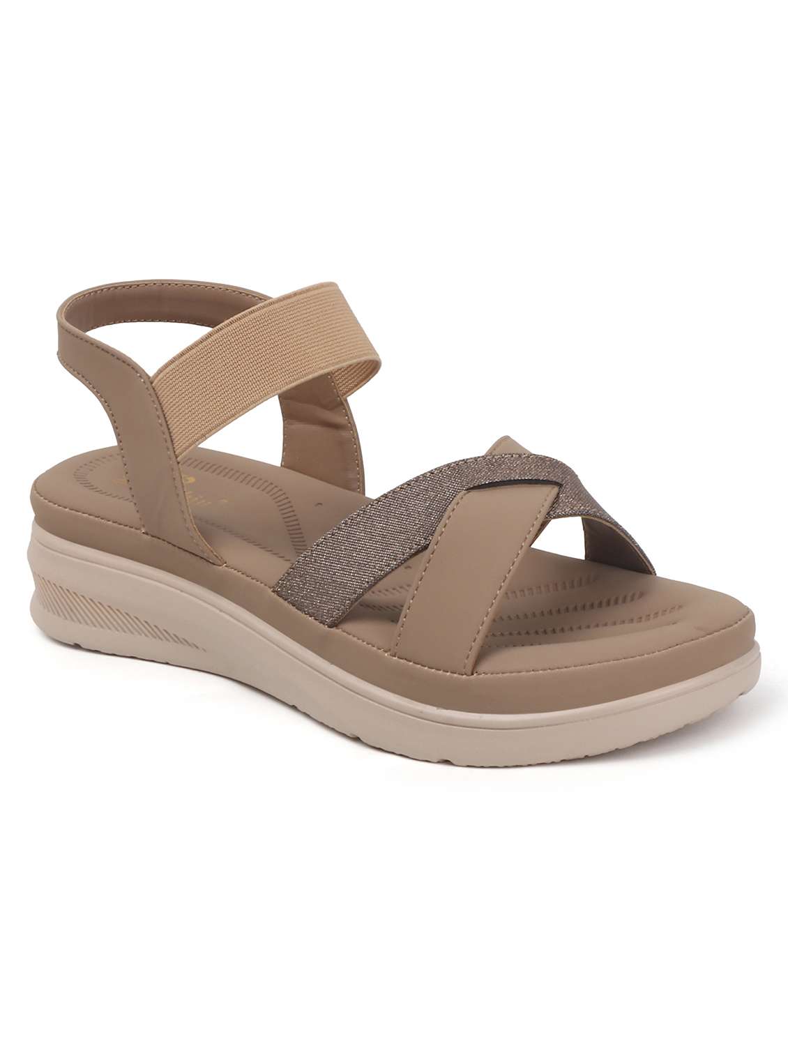 women solid back strap wedge - 22078289 - Standard Image - 2