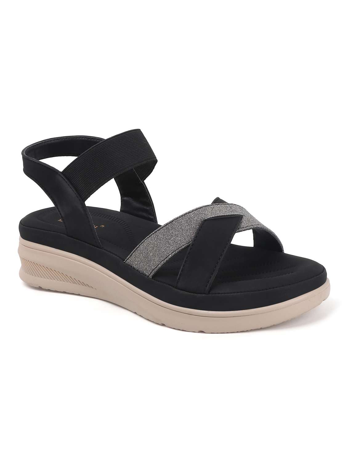 women solid back strap wedge - 22078291 - Standard Image - 2