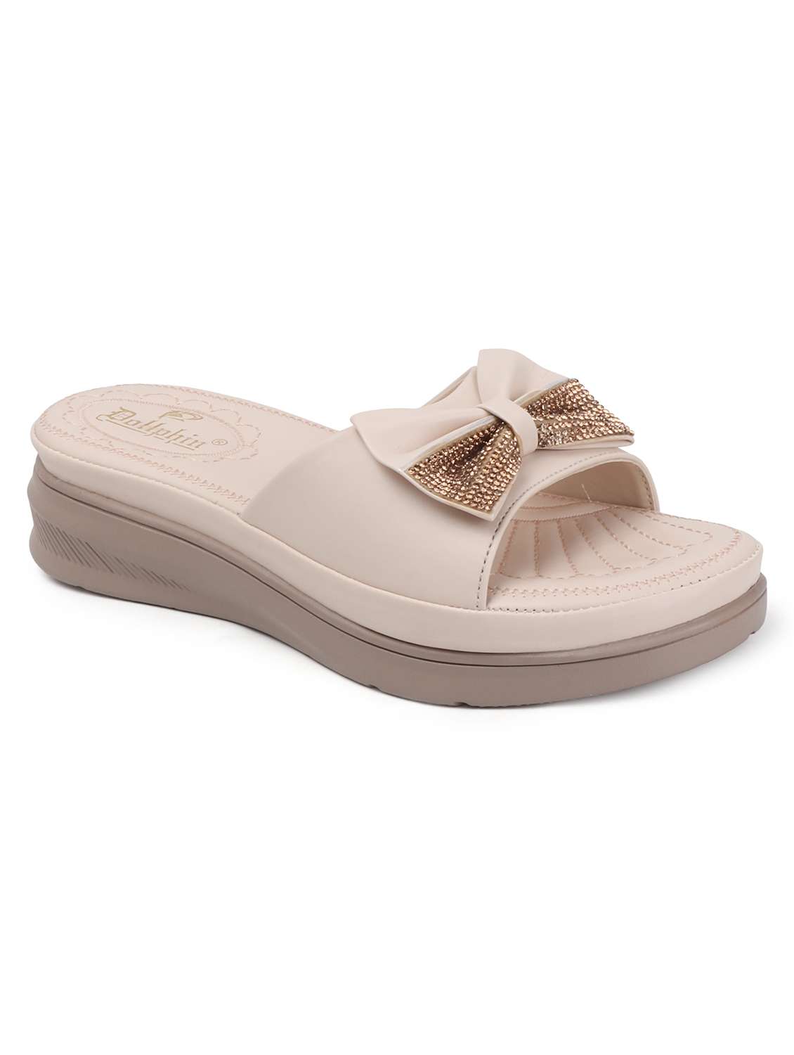 women cream slip on wedges - 22078299 -  Standard Image - 2